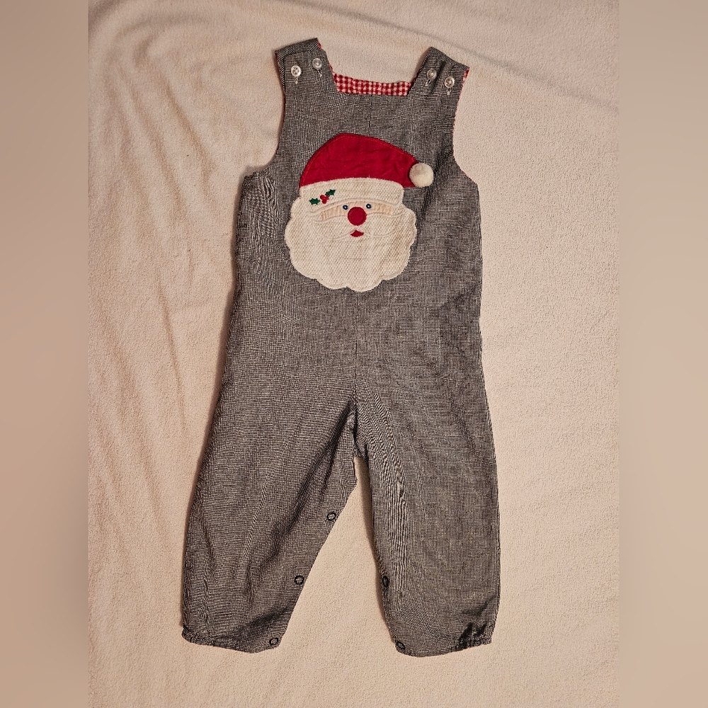 Bailey Boys GUC Reversible Christmas Overalls, Size 18 months